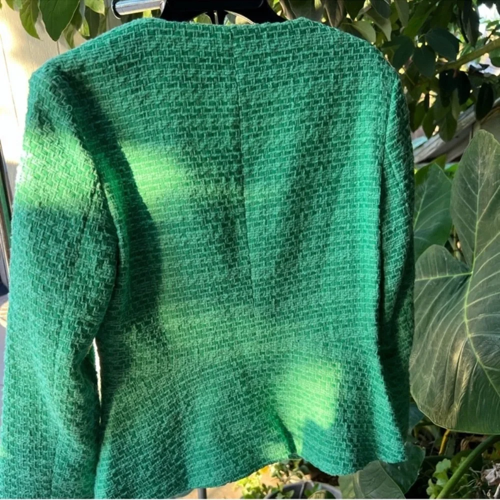Maje tweed blazer green & gold buttons - Picture 3 of 5